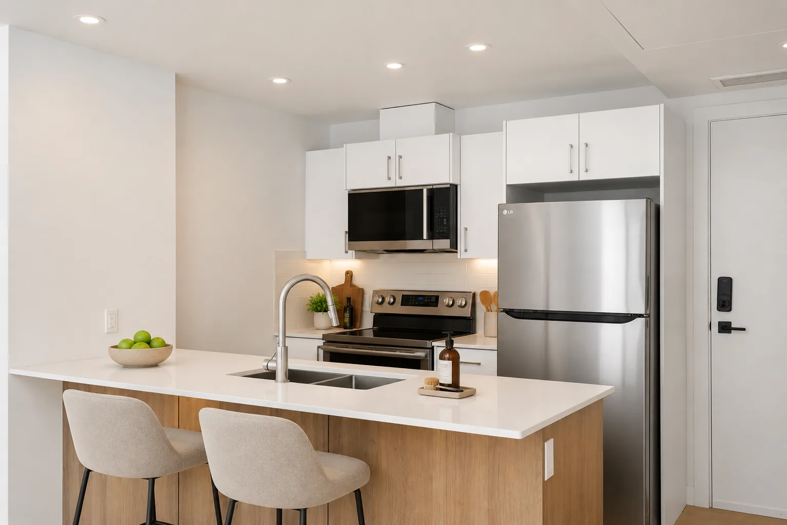 Kitchen interior at The Mix on Robson